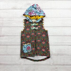 Matilda Jane Girls Hooded Floral Vest Tunic Top Mixed Print 8